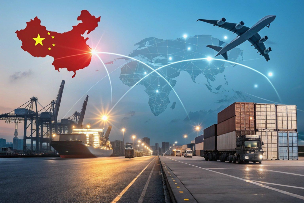Coste de importación de productos desde China mostrando fábrica, transporte internacional, aduanas y entrega al almacén
