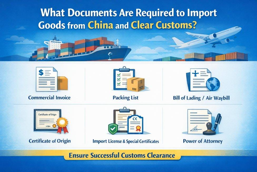 Documentos de importación y cumplimiento aduanero para productos enviados desde China