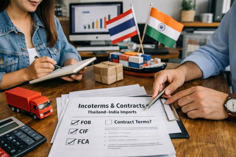 Compradores internacionales analizando Incoterms y condiciones de envío con proveedores