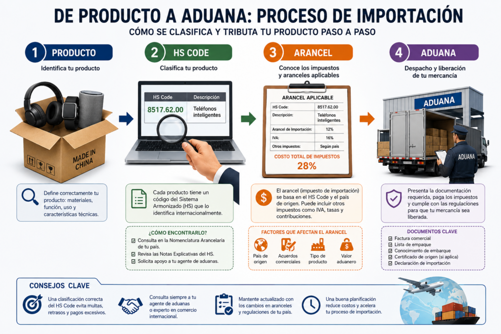 Clasificación del código HS para calcular aranceles de importación en América Latina