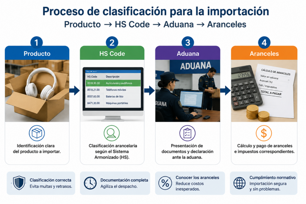 Clasificación del código HS para importar productos desde China