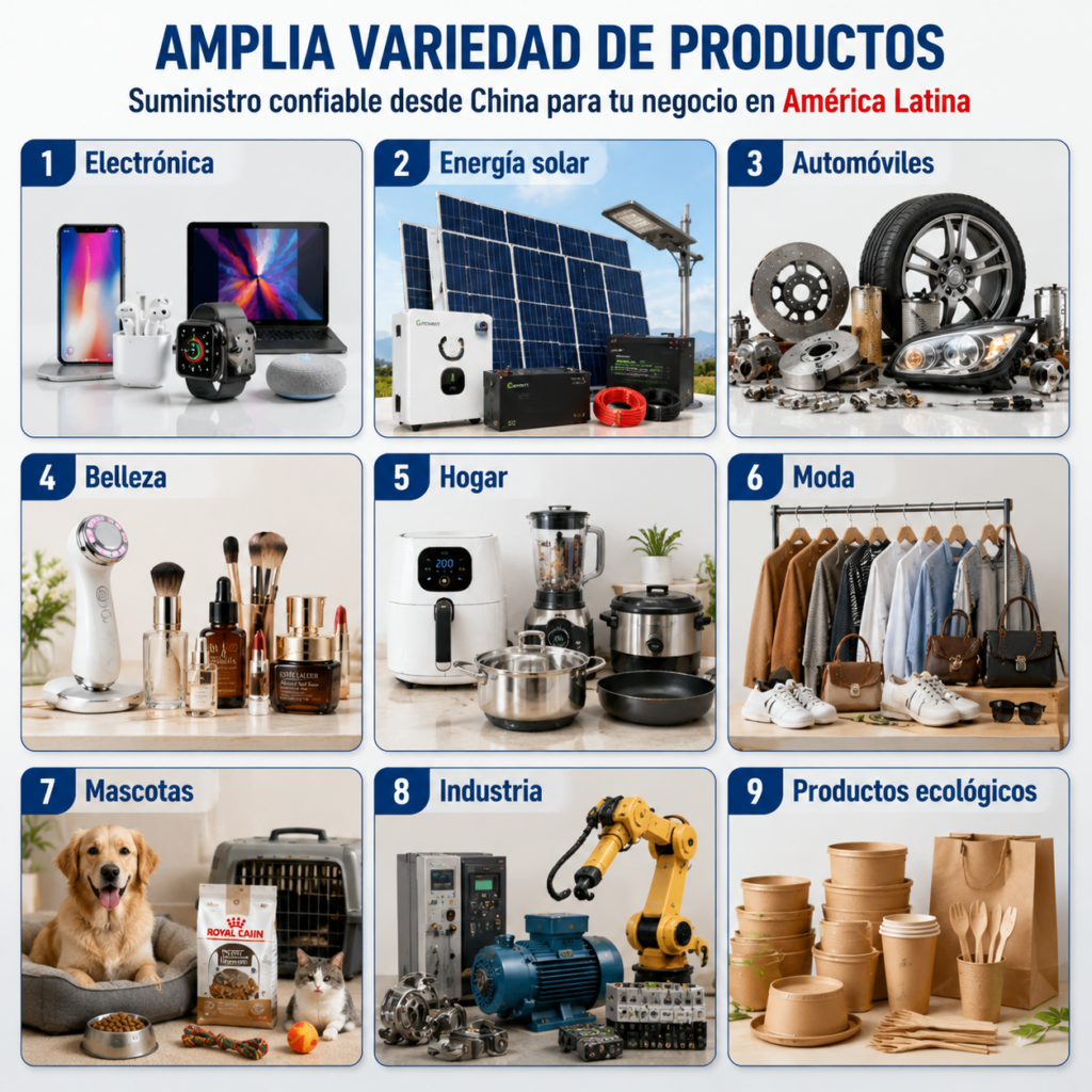 Los mejores productos para importar desde China a América Latina en 2026: electrónica, energía solar, belleza, hogar y tecnología