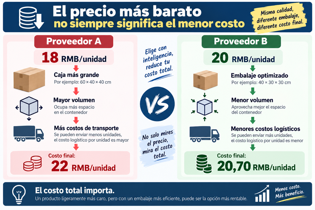 Aprovechamiento del espacio de un contenedor para reducir el costo de envío de productos comprados en China